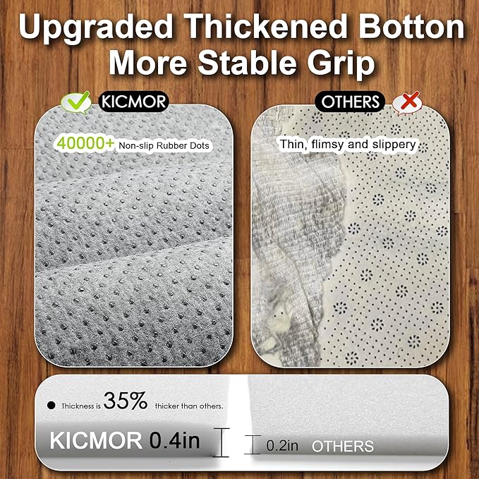 KICMOR Rugs for Living Room, 5x8 Fluffy Soft Beige and Cream White Checkered Shag Area Rug Large Fuzzy Shaggy Bedroom Carpet, Plush Rug for Kids Boys Girls Teen Dorm Nursery Home Decor Aesthetic