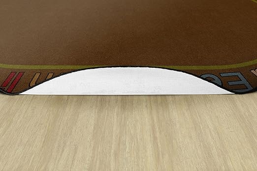Flagship Carpets Know Your ABCs Educational Oval Area Rug for Home Learning or Classroom Mat, Kids Room or Playroom Carpet, 6' x 8'4",Earth Tones