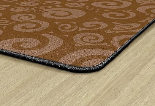 Flagship Carpets Swirl Tone on Tone Carpet for Children's Classroom and Bedroom Area Rug, Playroom or Teaching Area for Playtime and Reading, 7'6" x 12', Chocolate