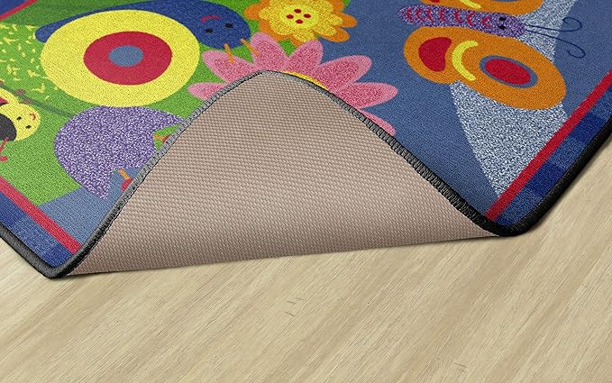 Flagship Carpets Kids and Baby Non Slip Area Rug for Home Learning or Classroom Carpet, Playroom or Kids Bedroom Mat, 3' x 5', Cutie Bugs