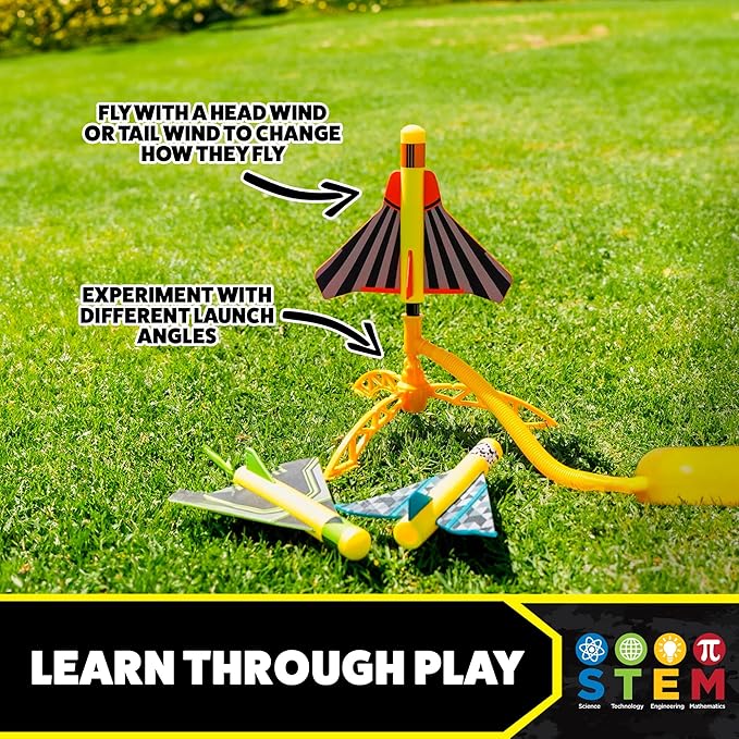 Stomp Rocket Stunt Airplane Refill - Glider Plane Launcher for Kids - Soars Over 100 Feet - Fun Outdoor Toy & Gift for Boys or Girls