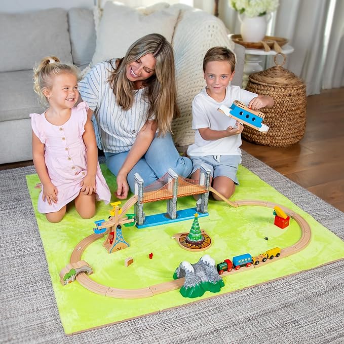 16 Piece Carpet Squares Puzzle Mat 49" x 49" Plush Interlocking Carpet Tiles, Foam Floor Tiles for Baby Play Mat - Kids Soft Play Floor Mats, Anti Slip Jigsaw Flooring Playmat Playroom Rug (Green)