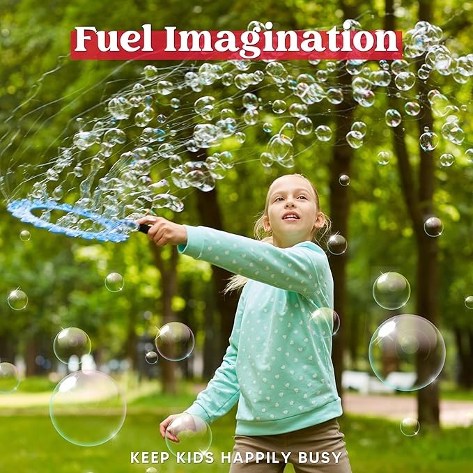 JOYIN Big Bubble Wands Set, Giant Bubble Wand Toys with Tray Bulk for Kids Adults, Summer Toys, Birthday Party Favors, Outdoor Activities, Easter Basket Stuffers