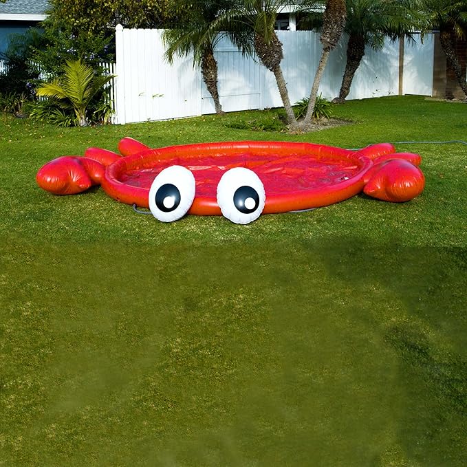 BigMouth Inc Splash Pad Sprinkler Water Toy for Kids, Outdoor Summer Backyard Spray Game for Toddlers - Crab