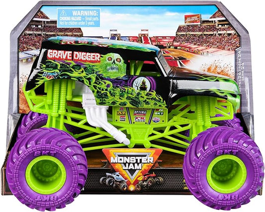 Monster Jam, Official Grave Digger Monster Truck, Collector Die-Cast Vehicle, 1:24 Scale, Kids Toys for Boys and Girls Ages 3 and up