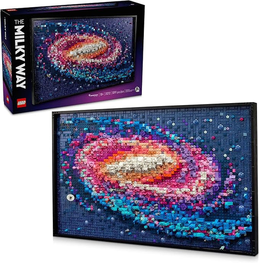 LEGO Art The Milky Way Galaxy Building Set - Space Decor DIY Kits for Adults for Bedroom Wall, Ages 18+ - Gift Ideas for Space Lovers, Men & Women - Includes Frame for Display - 31212