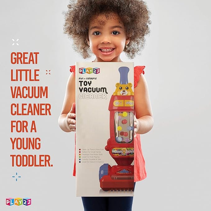 Play22 Kids Vacuum Cleaner Toy for Toddler with Lights & Sounds Effects & Ball-Popping Action - Pretend Play Toy Vacuum Cleaner for Toddler Best Gift for Boys and Girls, No Suction! Original