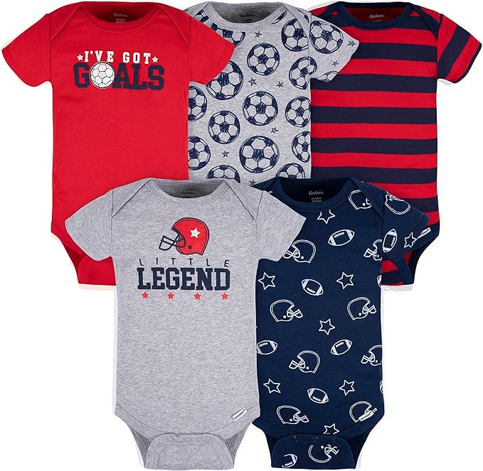 Gerber baby-boys 5-pack Short Sleeve Variety Onesies Bodysuits