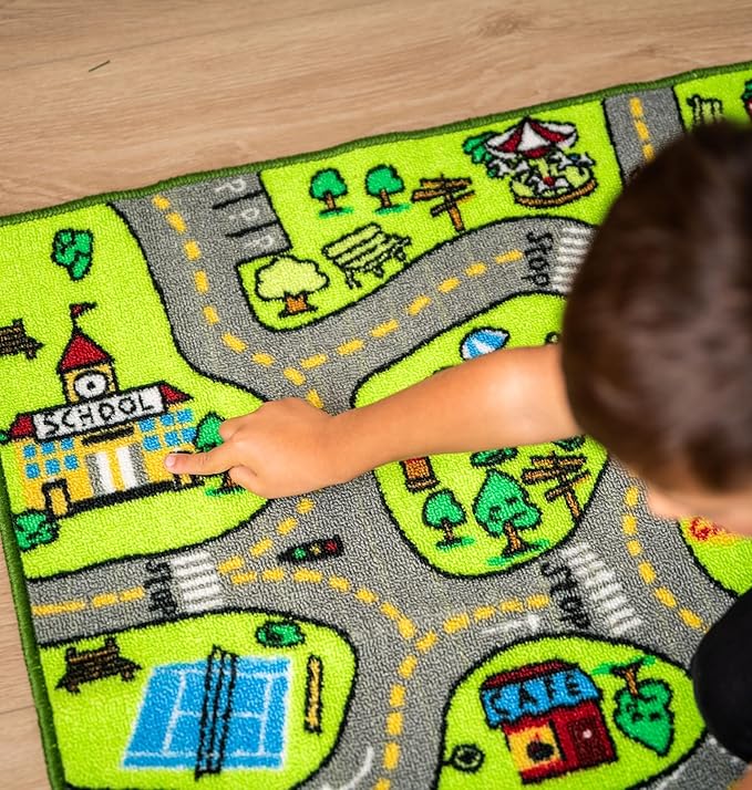 ToyVelt Kids Carpet Playmat Car Rug – Educational Road Traffic Carpet Multi Color Play Mat - X-Large 71" x 39" Best Kids Rugs for Playroom & Kid Bedroom – for Ages 3-12 Years Old