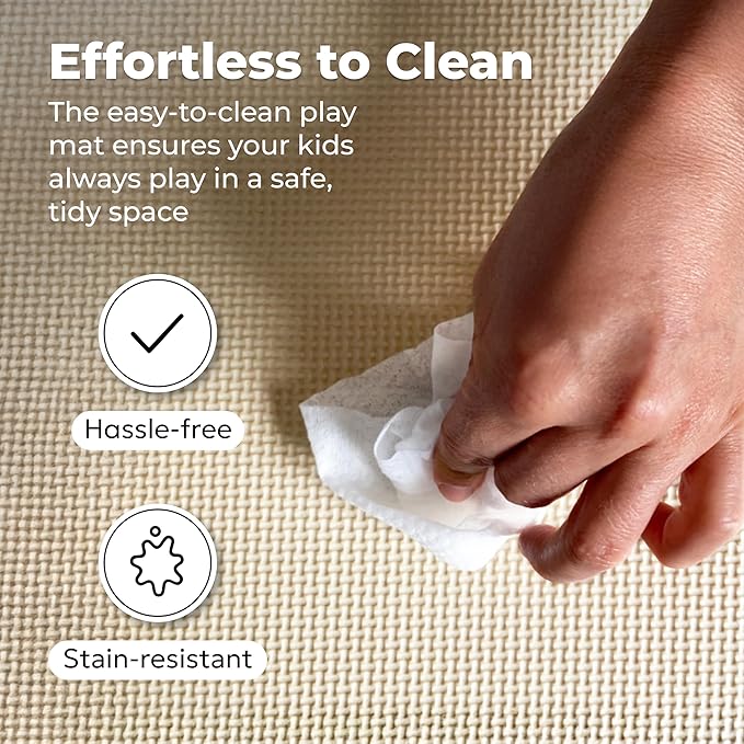 MioTetto Foam Floor Tiles for Kids - Non-Toxic Soft Comfortable Baby Play Mat, Thick Tummy Time Mat, Interlocking Foam Tiles for Development & Crawling, Soft Cushioned Play mat for Babies 6-12 Months
