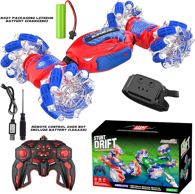 Remote Control Car, Gesture Sensing RC Stunt Car, 4 WD Transform Off Road for Rotating, 2.4Ghz Hand Controlled Remote Control Twister Cars, RC Cars for Kids Boys Girls Toy Gift Age 8 9 10 11 12 yr