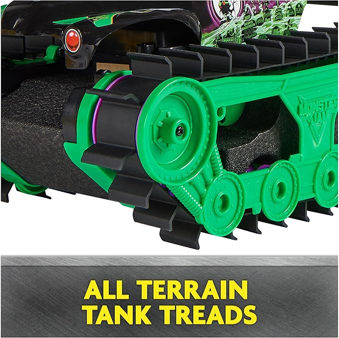 Monster Jam, Official Grave Digger Trax All-Terrain Remote Control Outdoor Vehicle, 1:15 Scale, Kids Toys for Boys and Girls Ages 4 and up