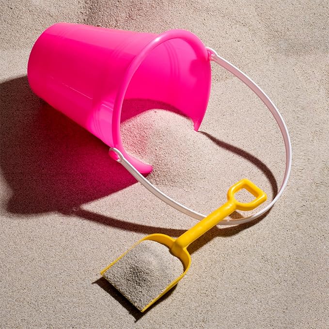 12 Sets 5.5" Sand Buckets and Shovels for Kids Bulk (12 Pack) Small Beach Bucket for Summer Outdoor Sand Toys, Party Favors, Basket Stuffers, End of Year Student Gifts from Teacher