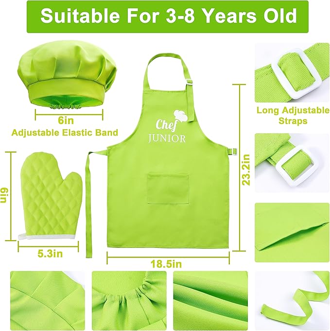 Real Cooking Set,Carolart Kids Baking Set,Kids Knife Set,Cookware,Kids Play Pots and Pans,Mini Stainless Steel Pretend Play Cooking Toys,Apron and Chef Hat for Boys,Sensory Toys…