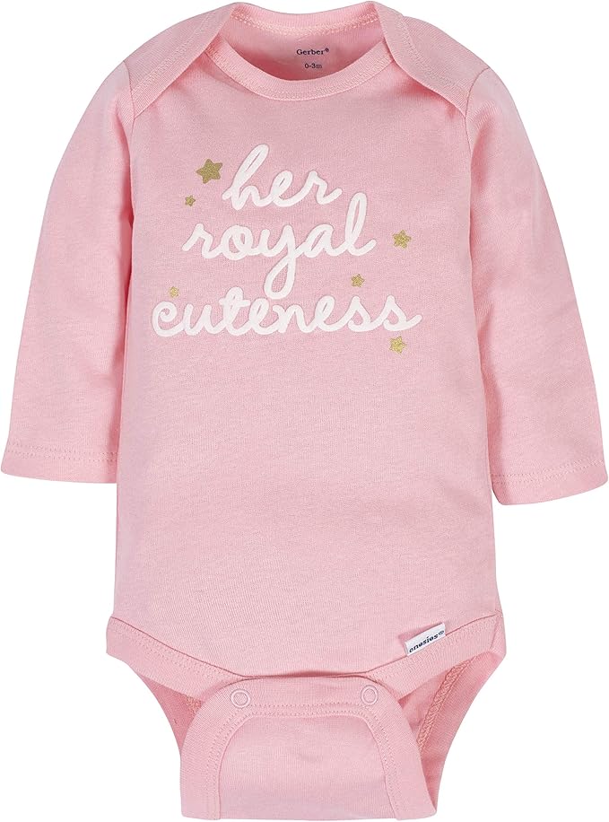 Gerber Baby Girls' 6-Pack Long-Sleeve Onesies Bodysuits