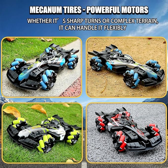 2.4GHz Gesture Sensing Remote Control Car - 360° Spin High Speed Drift F1 Formula Racing, with Spray, Music & Light, 2 Control Mode, Toy for Kids 8-12 Year Birthday Coolest Best Toy (Red)