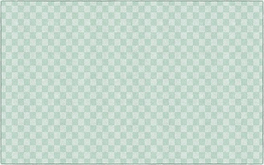Flagship Carpets Schoolgirl Style Mint Checkerboard Educational Area Rug for Kids Room Seating Décor, Children's Classroom, Play Carpet for Teaching and Playroom, 7'6" x 12', Green