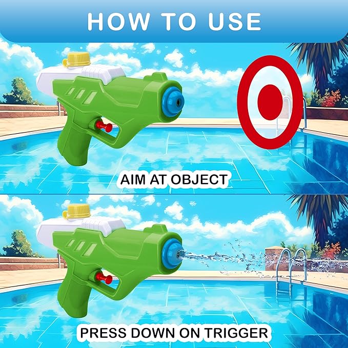 Water Squirt Gun - High Velocity Easy Refill Toy Water Gun - Water Guns for Kids - Water Pistols for Kids - Water Gun Set - Squirt Guns (12, Mix 12 Colors)