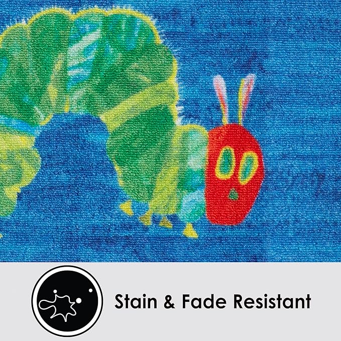 Eric Carle Elementary USA Map Kids Machine Washable Area Rug Blue/Red, 35"x51" (Pack of 4)