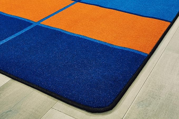 Carpets for Kids KID$Value Plus 72.91 Color Blocks Value Seating Classroom Rug 6ft x 9ft Rectangle Blue