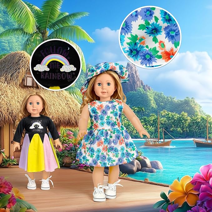 18 inch Doll Clothes Accessories American Doll Socks 18 inch Girl Doll Shoes - Compatible with18 Inch Dolls Clothes