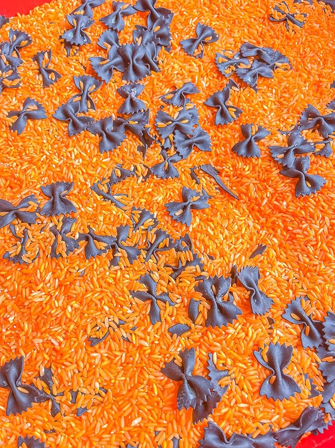 Sensory Bin Filler for Sensory Table - Colored Rice for Sensory Play (Halloween)
