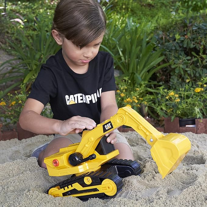 CAT Construction Toys, Power Haulers Excavator, Yellow Construction Vehicle with Motion Drive Technology and Lights & Sounds, for Kids and Toddlers Ages 3+