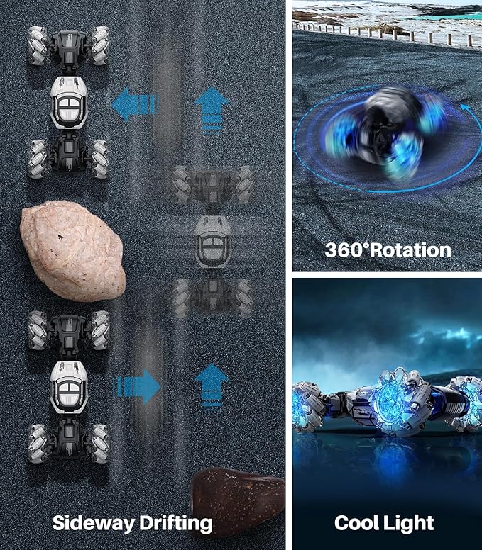 Remote Control Car, 4WD Gesture Sensing RC Stunt Car Toys, 2.4GHz 360°Spinning Multiple Terrains Hand Controlled RC Cars Crawler for Boys Girls 8-12 Christmas