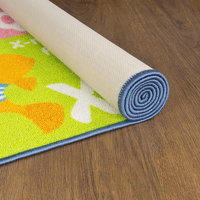 KC CUBS ABC Alphabet Animal Educational Learning & Fun Game Play Area Non Slip Boy & Girl Kids Rug Carpet for Children Bedroom, Toddler Classroom Daycare and Baby Playroom Floor Mat, Playtime Activity