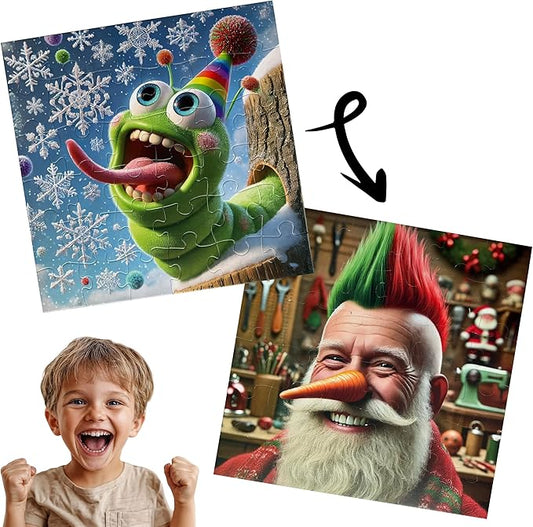 Kids Puzzle Double-Sided Jigsaw – Special Holiday Edition, Snowflake Bug & Silly Santa – 36-Piece Toddler, Preschool, & Elementary Puzzle (Ideal for Ages 3-8) | Fun Educational Toy & Gift