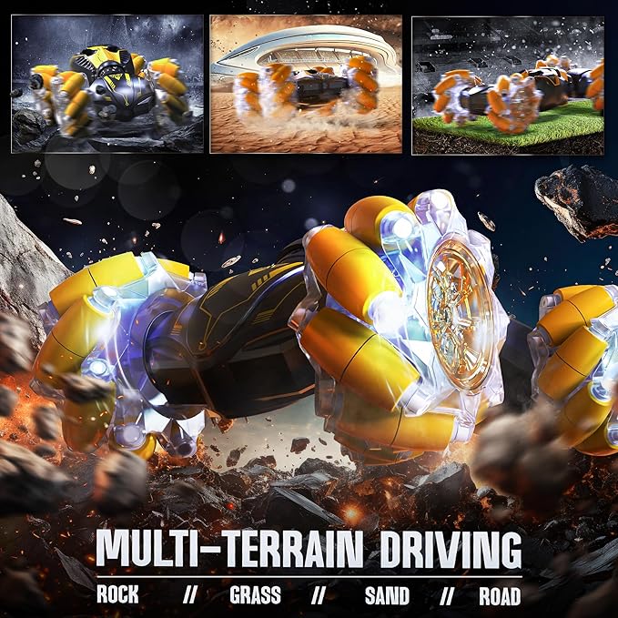 BEZGAR Gesture Sensing RC Stunt Car, Monster Truck Toys, Remote Control Monster Truck with Light, Transform Remote Control Car, Remote Control Hornet, Outdoor Toys for Kids, Rc Cars for Boys