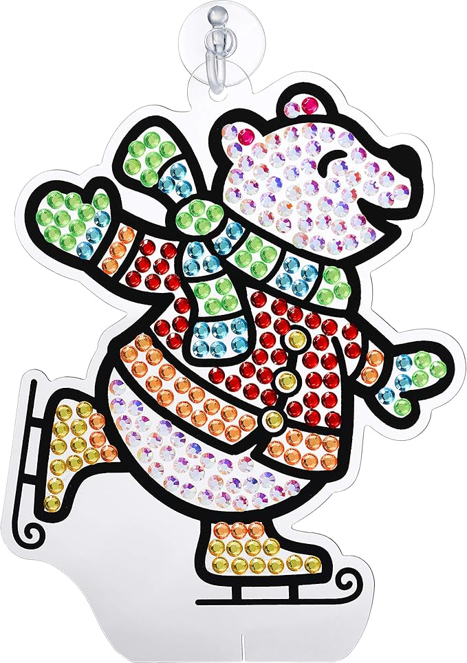 Creativity for Kids Big Gem Diamond Painting Kit: Holiday Stickers and Suncatchers - Diamond Painting Kits and Christmas Gifts, Christmas Crafts for Girls and Boys, Kids Gifts for Ages 6-8+