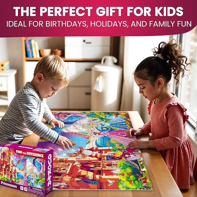 QUOKKA 100 Piece Puzzles for Kids Ages 8-10 – 3XSET Puzzles for Kids Ages 4-6 – Search & Find Mermaids Unicorns Kid Activities Included for 5-8 Year Old – Toddler Learning Toy Game Gift for Girls