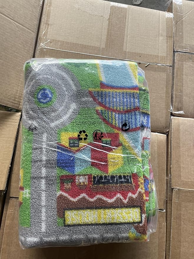 Capslpad Kids Rug for Playroom 3'3" x 5'2" Educational Learning Kid Play Area Rug Large Traffic Road Cars Rug Play Mat for Kids Toy Nursery Rug Kids Car Carpet for Living Room Home Decor Green