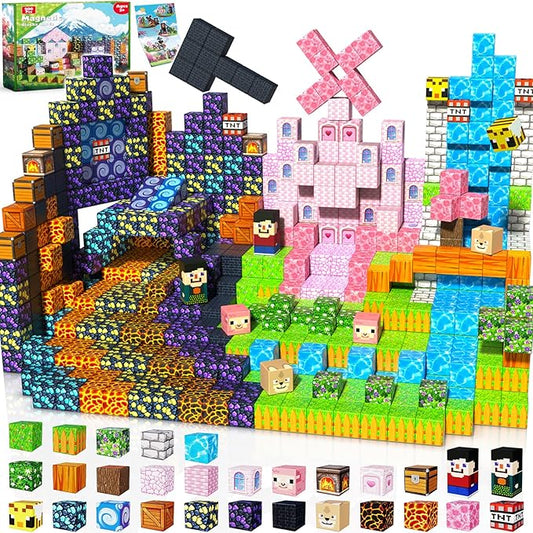 Magnetic Blocks - 200 PCS Build Dark Adventure Forest Castle - Magnetic Toys for Montessori Toddler Christmas Birthday Gifts STEM Sensory Toys for 3 4 5 6 7 8 9 10 Year Old Boys & Girls