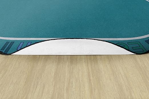 Flagship Carpets Know Your ABCs Educational Oval Area Rug for Home Learning or Classroom Mat, Kids Room or Playroom Carpet, 7'6" x 12',Cool Blue