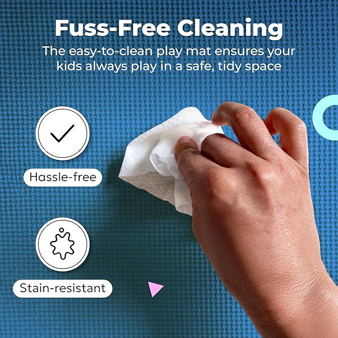 MioTetto Foam Floor Tiles for Kids - Non-Toxic Comfortable Baby Play Mat and Interlocking Foam Tiles, Fits with 74x74 Playpen Mat for Crawling & Development, Soft Play Mat for Babies 6-12 Months