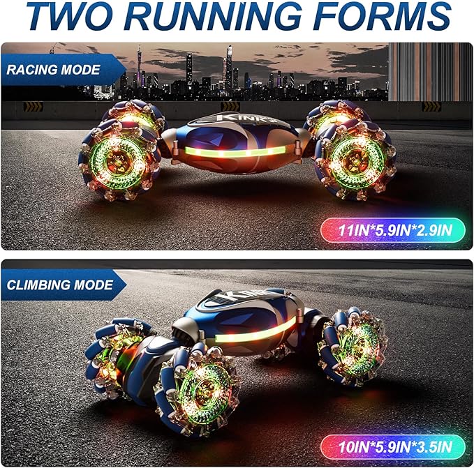 RC Stunt Cars Remote Control Car Double-Sided Driving 360° Flips Rotating Car Toy All Terrain Off-Road car,4WD Gesture Sensing Rc Cars for Teen Boys for Kids for Boys Girls Age 6-12