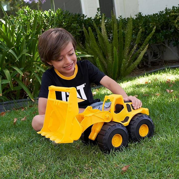 CAT Construction Toys, 15" Front Loader Construction Toy, Ages 2+, Sturdy Plastic, No Batteries Required, Tough Rigs Series