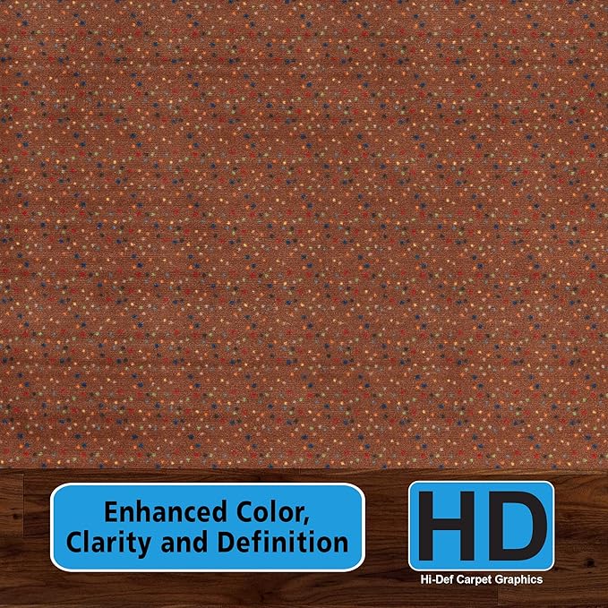 Flagship Carpets Sitting Spots Seating Oval Area Rug for Children's Classroom or Kids Playroom, and Home Learning Carpet, Seats 24, 7'6" x 12', Brown