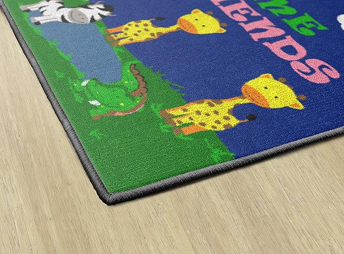 Flagship Carpets Kids and Baby Non Slip Area Rug for Home Learning or Classroom Carpet, Playroom or Kids Bedroom Mat, 2' x 3', Cutie Animal Welcome