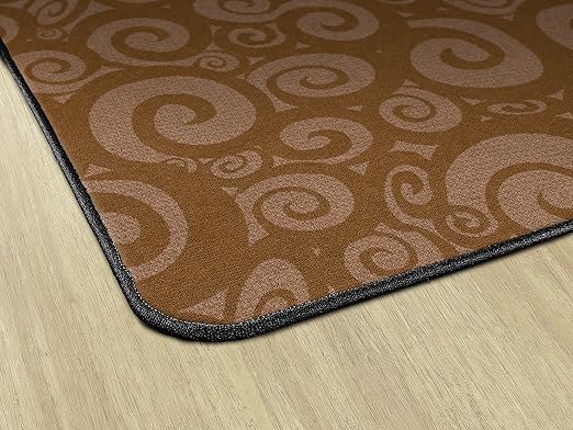 Flagship Carpets Swirl Tone on Tone Carpet for Children's Classroom and Bedroom Area Rug, Playroom or Teaching Area for Playtime and Reading, 6' x 8'4", Chocolate