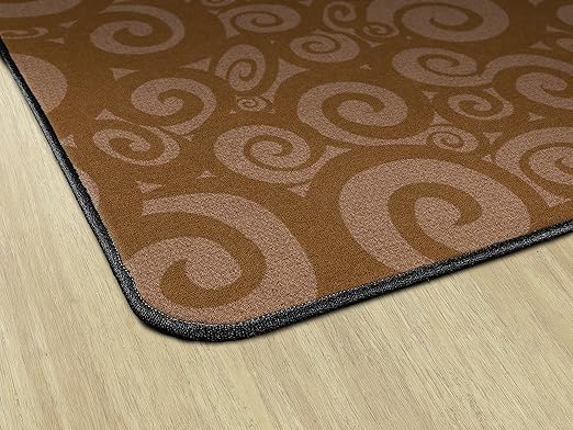 Flagship Carpets Swirl Tone on Tone Carpet for Children's Classroom and Bedroom Area Rug, Playroom or Teaching Area for Playtime and Reading, 7'6" x 12', Chocolate