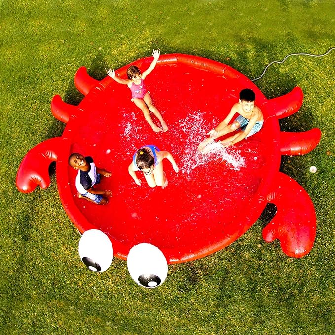 BigMouth Inc Splash Pad Sprinkler Water Toy for Kids, Outdoor Summer Backyard Spray Game for Toddlers - Crab