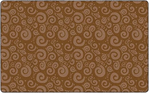 Flagship Carpets Swirl Tone on Tone Carpet for Children's Classroom and Bedroom Area Rug, Playroom or Teaching Area for Playtime and Reading, 7'6" x 12', Chocolate