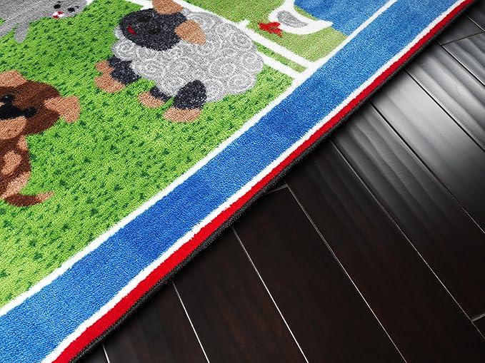 Flagship Carpets Kids and Baby Non Slip Area Rug for Home Learning or Classroom Carpet, Playroom or Kids Bedroom Mat, 5' x 8', Cutie Banyard