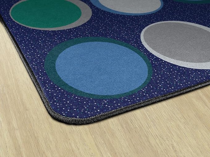 Flagship Carpets Sitting Spots Seating Rectangle Area Rug for Children's Classroom or Kids Playroom, and Home Learning Carpet, Seats 20, 6' x 8'4", Cool Blue