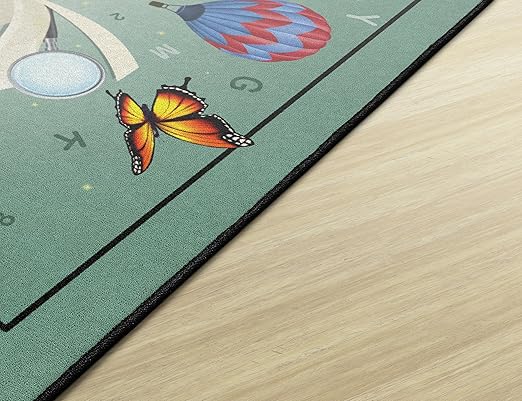 Flagship Carpets Explore Through Reading Children's Educational Area Rug for Kids Bedroom Mat, Home Play Room or Classroom Carpet, 4' x 6', Multicolor