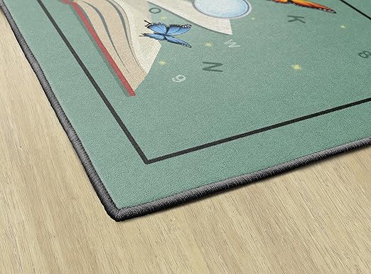 Flagship Carpets Explore Through Reading Children's Educational Area Rug for Kids Bedroom Mat, Home Play Room or Classroom Carpet, 4' x 6', Multicolor