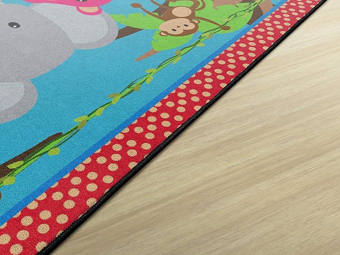 Flagship Carpets Kids and Baby Non Slip Area Rug for Home Learning or Classroom Carpet, Playroom or Kids Bedroom Mat, 5' x 8', Cutie Jungle
